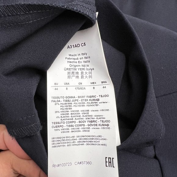 New AJ Armani Jeans White Black Shift Dress size 44 - Picture 11 of 12